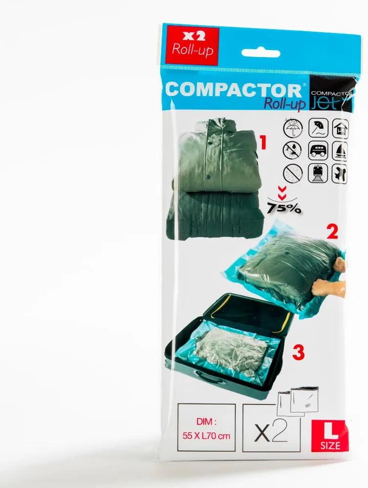 Sada 2 modrých vákuových obalov na oblečenie Compactor, 55 × 70 cm