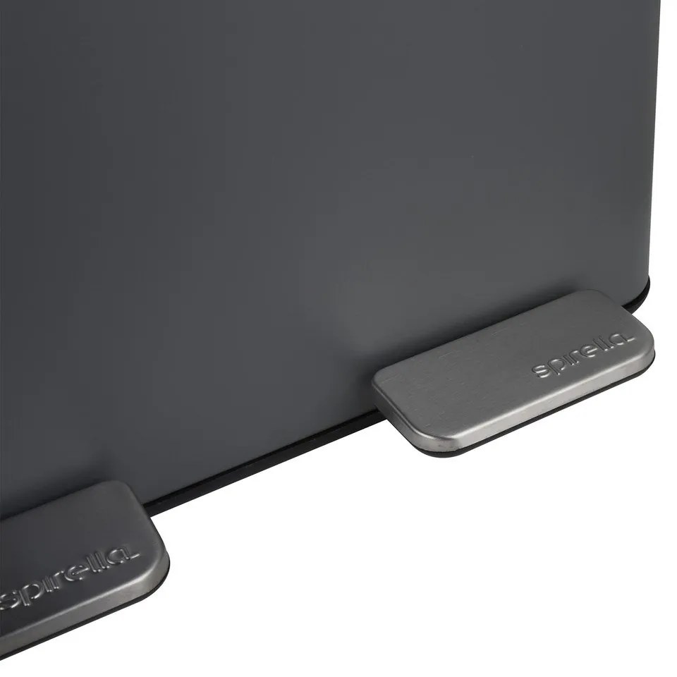 Tmavosivý oceľový odpadkový kôš 2x30 l na triedený odpad/nášľapný Aliya – Spirella