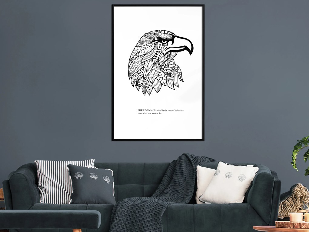 Artgeist Plagát - Eagle of Freedom [Poster] Veľkosť: 20x30, Verzia: Zlatý rám s passe-partout