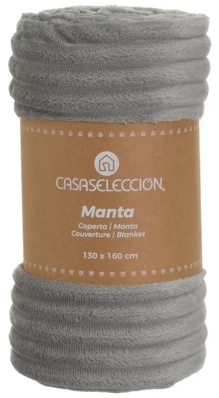 Sivá deka z mikroplyšu 130x160 cm Fur Velvet – Casa Selección