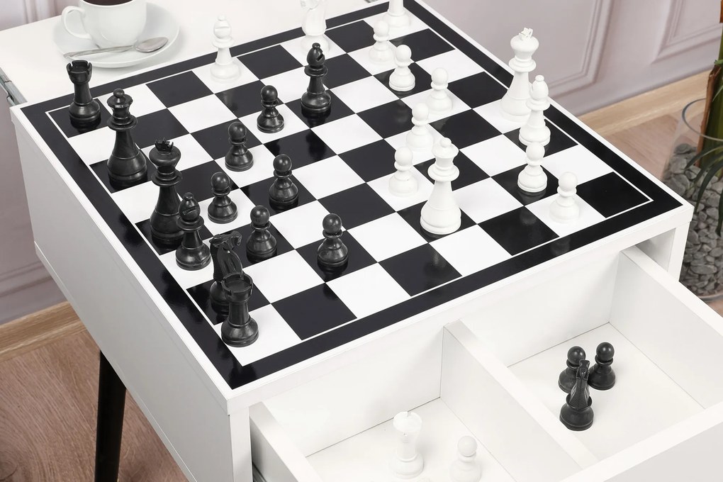Šachový stolík Chess (Biela + Čierna). Akcia -19%. Vlastná spoľahlivá doprava až k Vám domov. 1072667