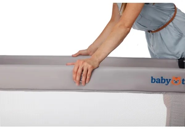 KINDERKRAFT - Cestovná postieľka Baby Tiger VIKI šedá