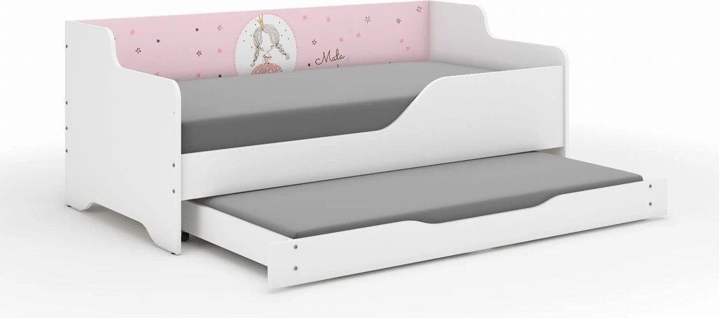 Wooden Toys Detská posteľ LILU 160x80 PRINCEZNÁ s funkciou spania