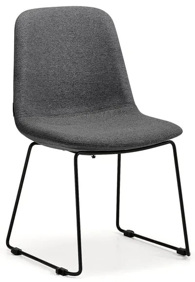 Stolička LANGLEY, nízky sedák, lyžinová podnož, čierna/antracit