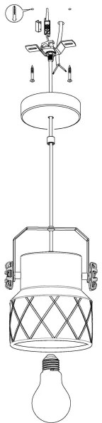 Eglo 39854 - Luster na lanku HILCOTT 1xE27/40W/230V