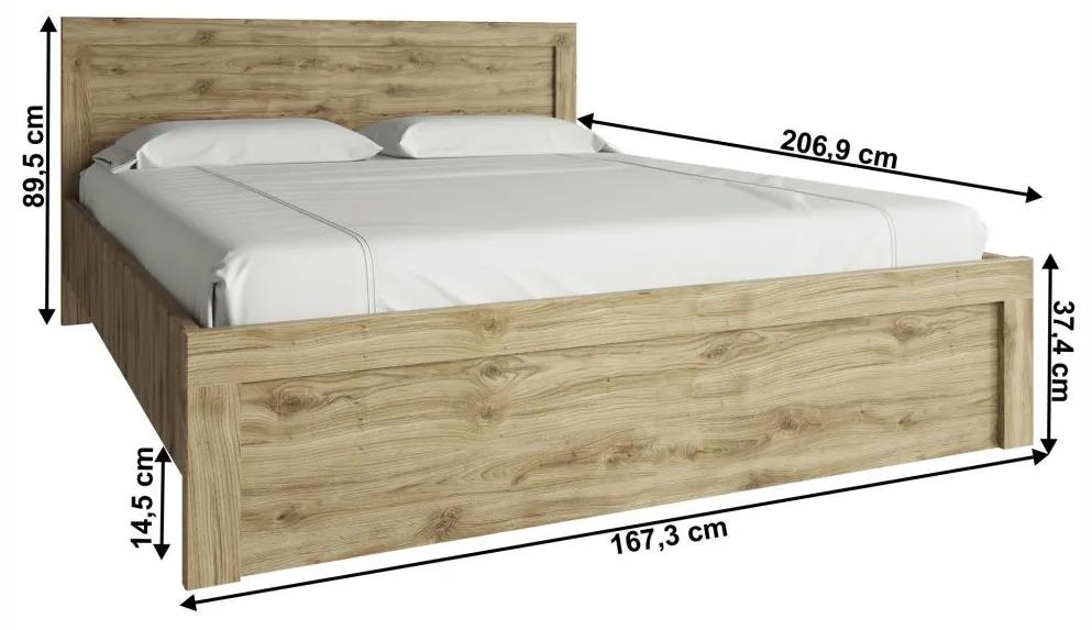 Tempo Kondela Manželská posteľ, 160x200, dub navarra, DORSI