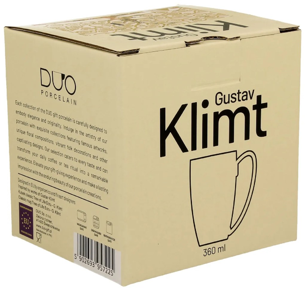 Porcelánový hrnček Klimt Ecru Tree Of Life 350 ml