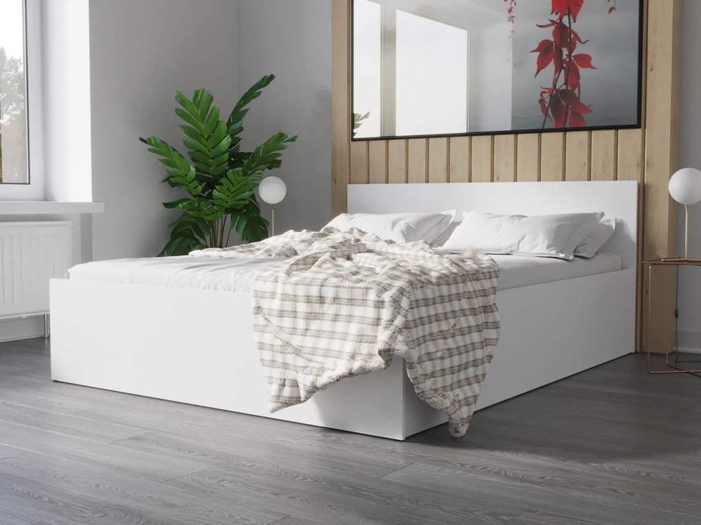 SB Manželská posteľ Abby 160x200 Farba: Biela