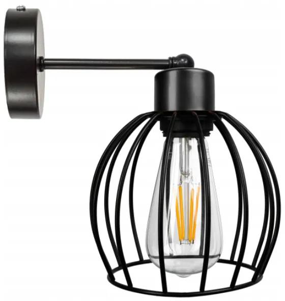 Nástenná lampa - nástenné svietidlo - E27 - KULA - čierna