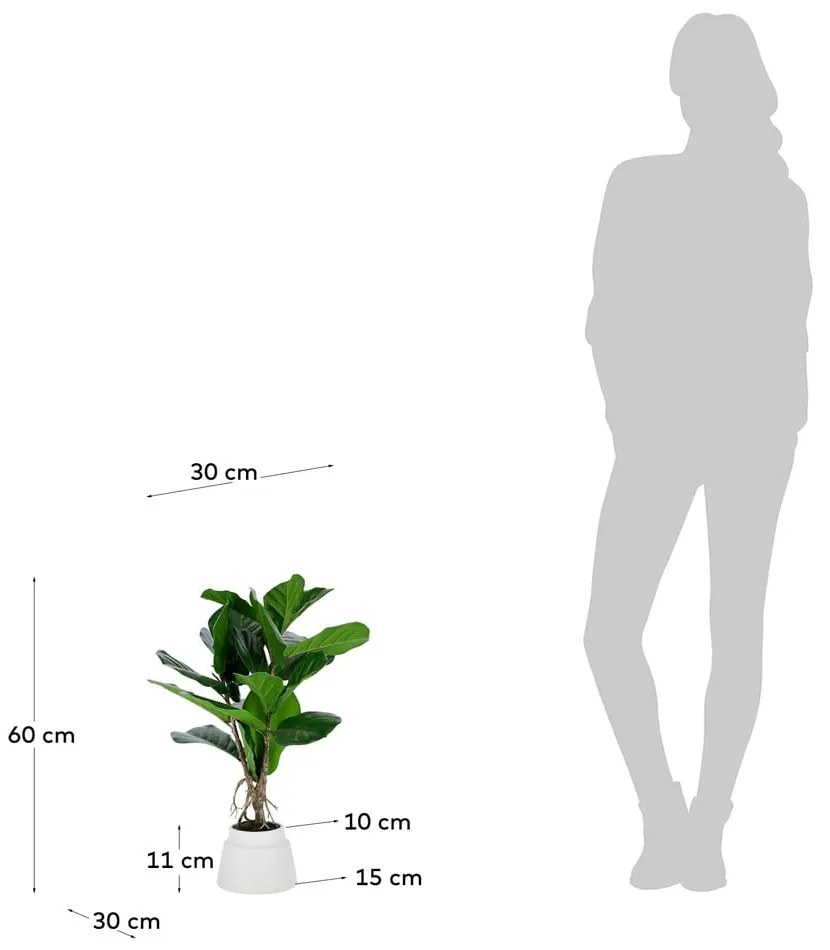 Umelý fikus (výška 60 cm) Lyrata – Kave Home