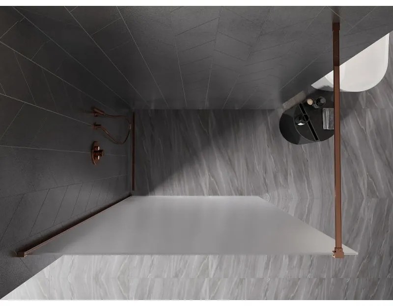 Mexen, Mexen Kioto-X sprchová stena 80 x 200 cm, matná 10 mm, ružové zlato - 800-080-101-60-30-X