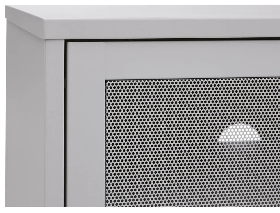 Sivý kovový TV stolík 160x55x45 cm Veep – Unique Furniture