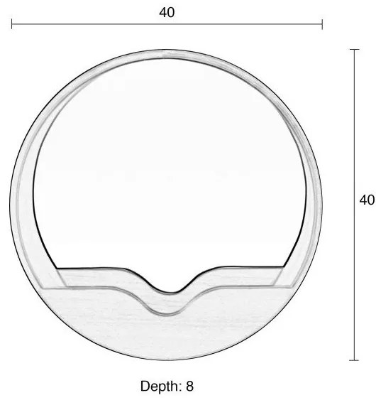 Nástenné zrkadlo s odkladacím priestorom Zuiver Round Wall, ⌀ 40 cm