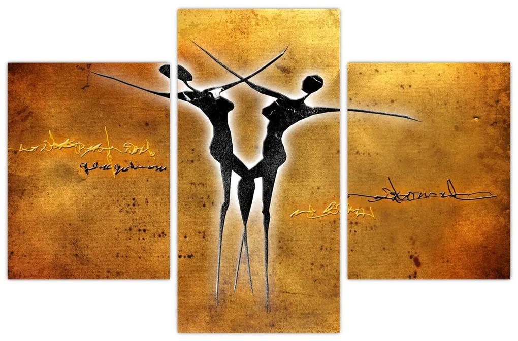Obraz maľby tanečného páru (90x60 cm)