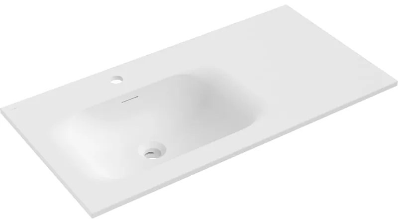 Mexen Vela, umývadlo na zapustenie 91 x 46,5 cm, ľavé, biela matná, 25239001L
