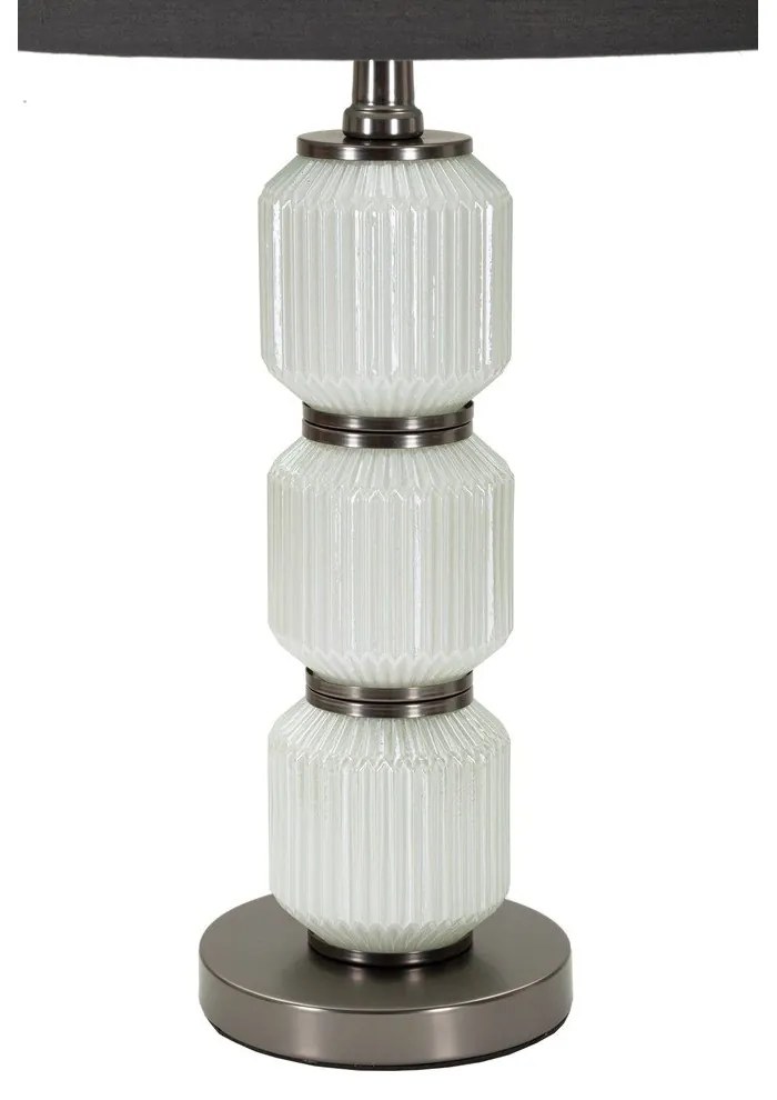 Sivá stolná lampa s textilným tienidlom (výška 57 cm) Bright – Mauro Ferretti