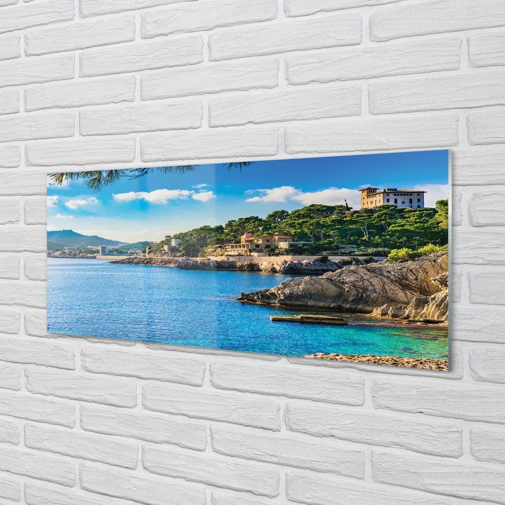 Obraz na akrylátovom skle Španielsko morské pobrežie horách 120x60 cm