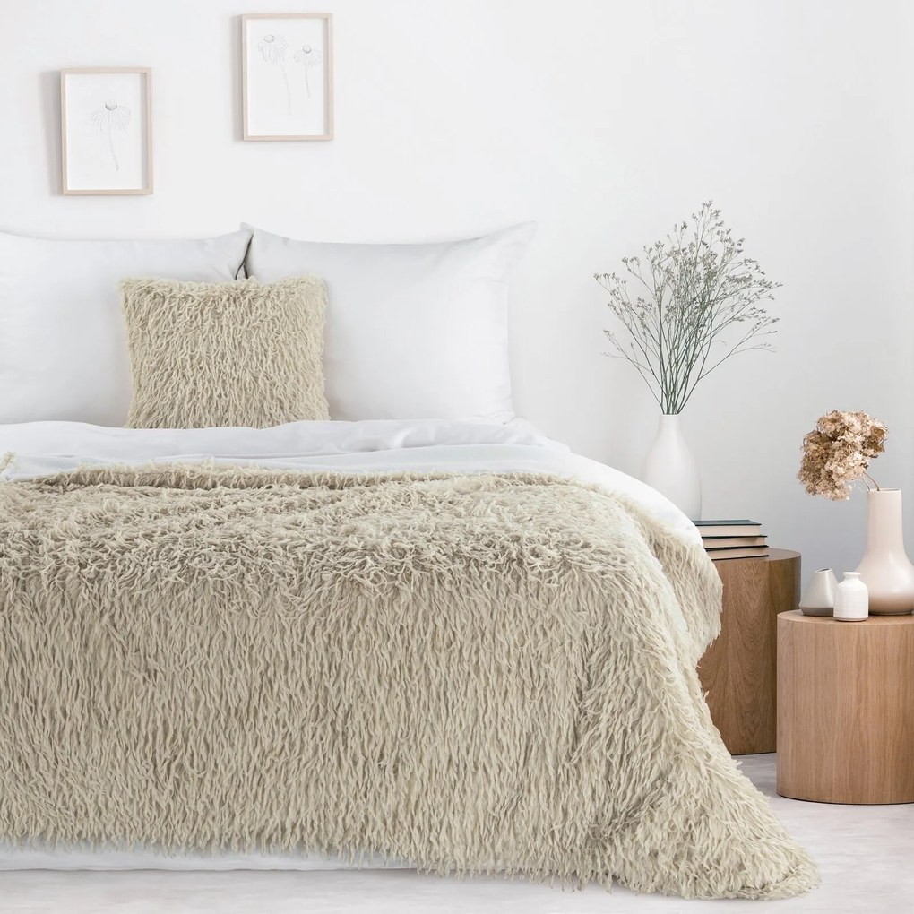 CHLPATÁ DEKA ADORE 130 X170 CM BÉŽOVÁ