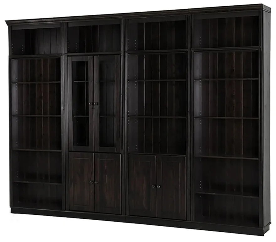 Hnedá knižnica z borovicového dreva 370x223 cm Anita – Støraa