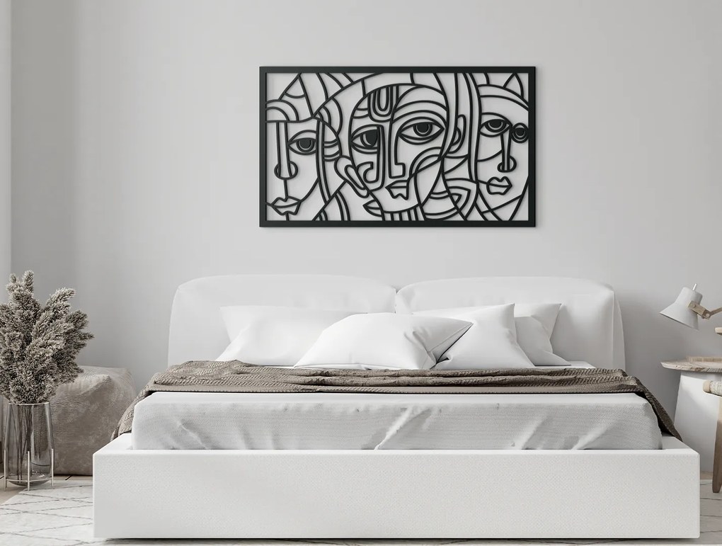 drevko Kubistický obraz z dreva Pohľady Rozmer obrazu: 26 x 44,5 cm, Farba dekorácie: Čierna