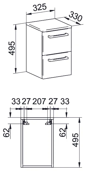 Mereo, Mereo Bino, kúpeľňová skrinka spodná 50 cm, Multidecor, Dub Wotan, MER-CN694DWOT