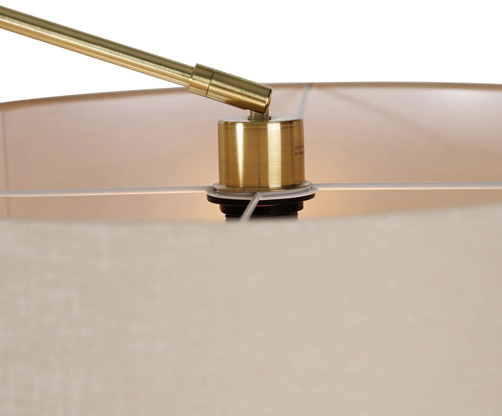 Stojaca lampa zlatá so svetlohnedým tienidlom 50 cm nastaviteľná - Editor