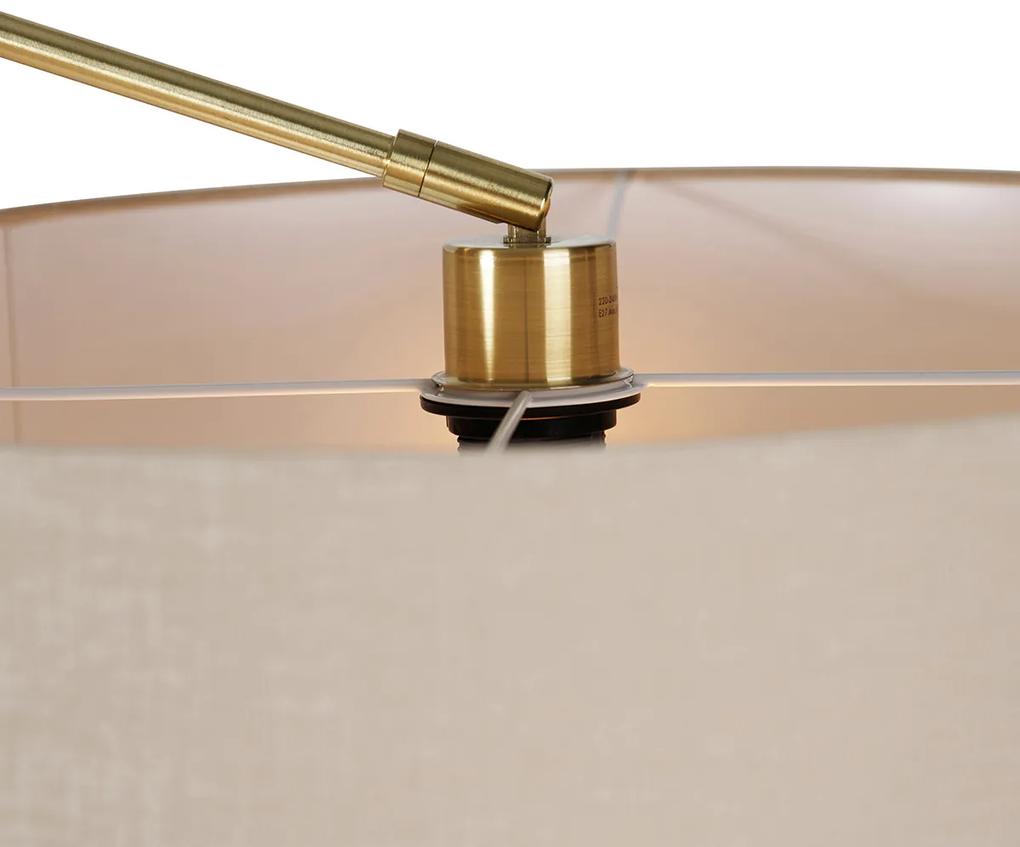 Stojacia lampa zlatá s tienidlom svetlohnedá 50 cm nastaviteľná - Redaktor