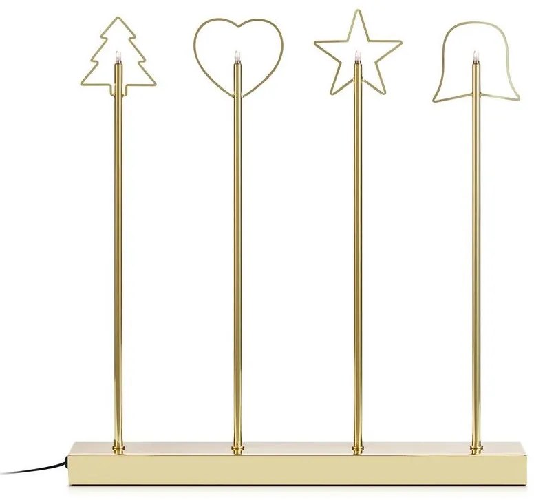 Markslöjd 705254 - Vianočný svietnik GINGER 4xE5/0,8W/230/12V mosadz