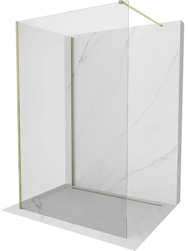 Mexen Kioto sprchová stena Walk-in 135 x 110 cm, transparentná, zlatá - 800-135-212-50-00-110