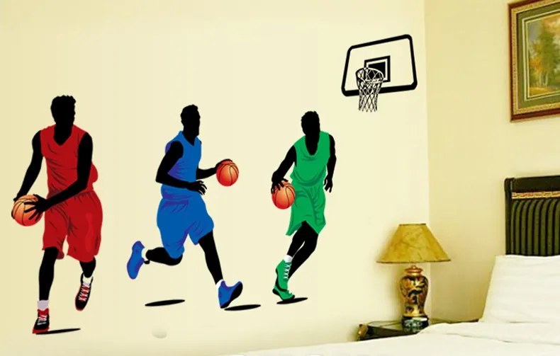 Veselá Stena Samolepka Hráči basketbalu