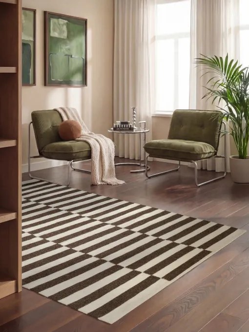 Obojstranný koberec Hanse Home Vika hnedý / prírodný / biely