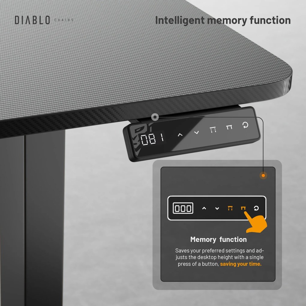 Stôl s elektricky nastaviteľnou výškou 110 cm čierny: Diablo X-Tensio 1100