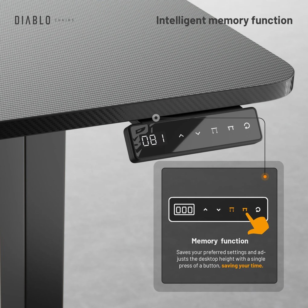 Výškovo nastaviteľný stôl Diablo X-Tensio 1100 čierny