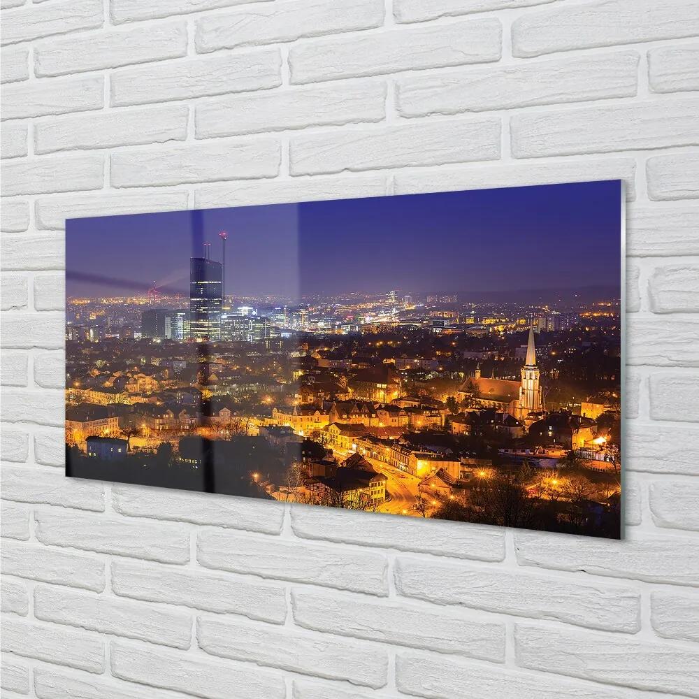 Sklenený obraz Gdańsk Mesto nočné panorama 120x60 cm