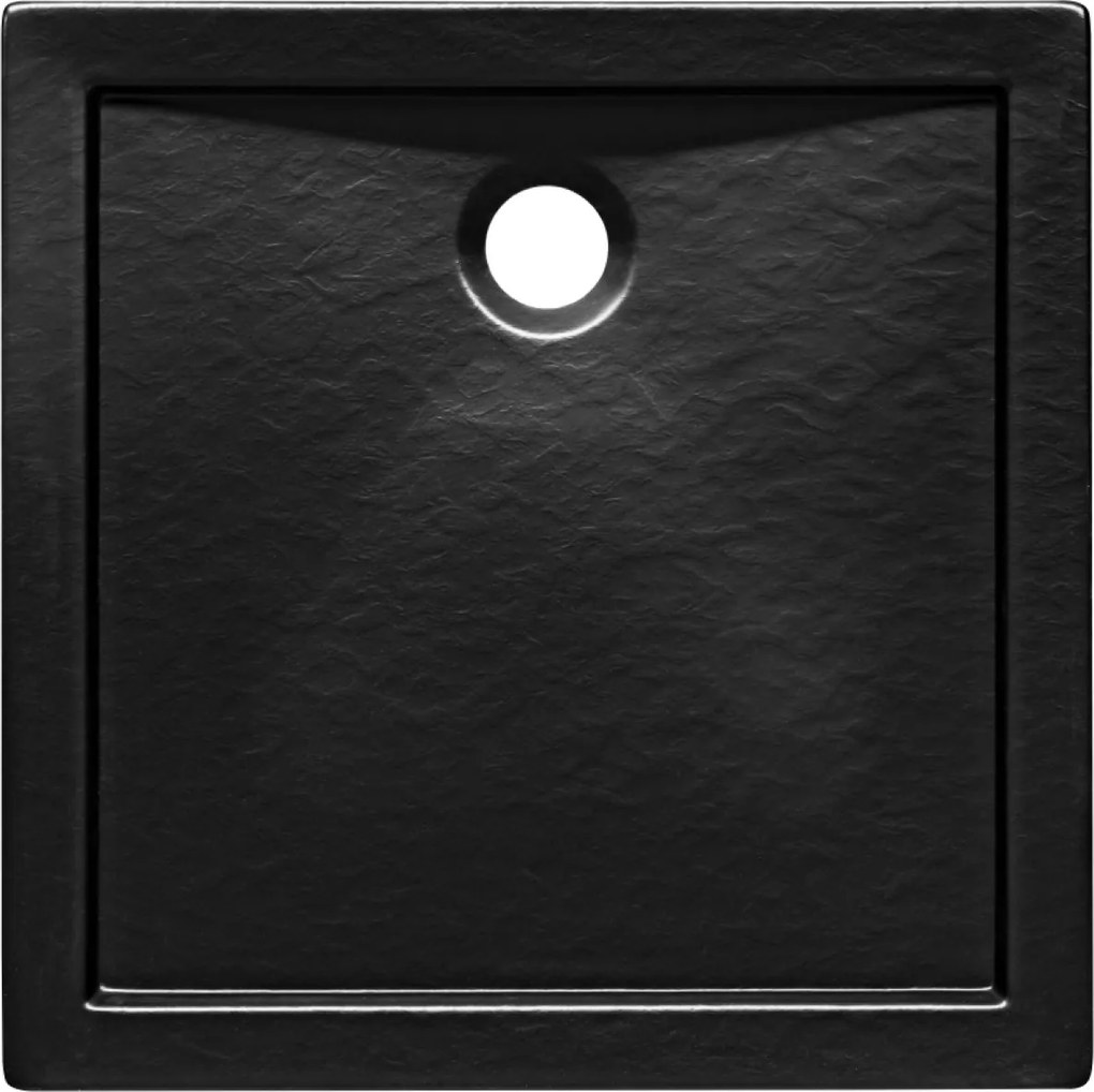 Besco Štvorcová sprchová akrylátová vanička AQUARIUS NEW SE SQ 80x80 (90x90) B SlimLine Stone Effect BESCO-Rozmery: 80x80