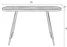 Konzolový stůl ovál DENISE ZUIVER 121cm,hnědý White Label Living 2600008
