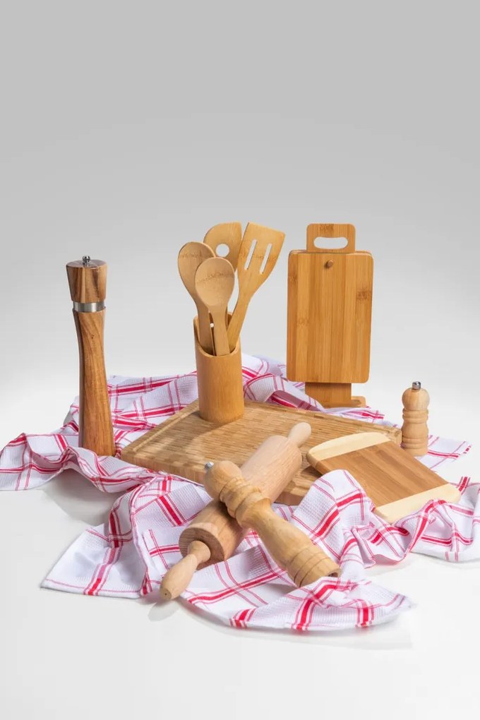 Sada kuchnských pomôcok v stojane Bambus (5 dielov)