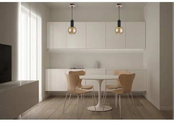 Luster na lanku JANTAR WOOD 1xE27/60W/230V