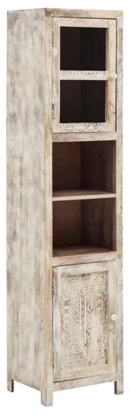 furniture-nabytek.cz - Masívna kúpeľňová skrinka Bitna z mangového dreva, lakovaná, prírodná farba – 43×35×180 cm