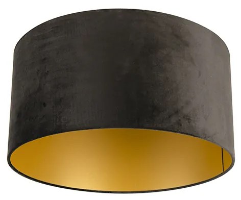 Zamatové tienidlo čierne 50/50/25 so zlatým interiérom