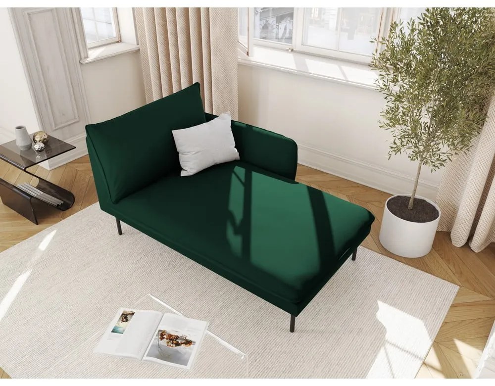 Tmavozelená zamatová leňoška (pravý roh) Vienna – Cosmopolitan Design