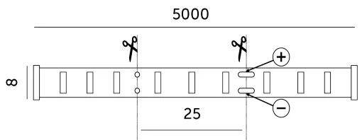 LED Pásik LED/50W/12V 5 m 3000K IP65