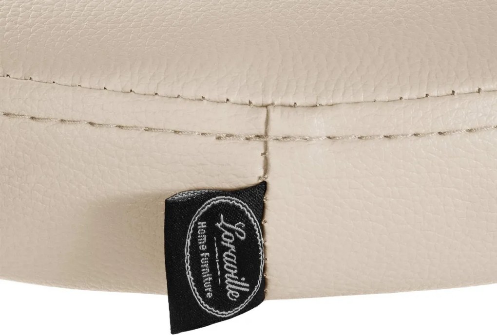 Barová stolička Ponte - koženka, čierny rám - Krémová