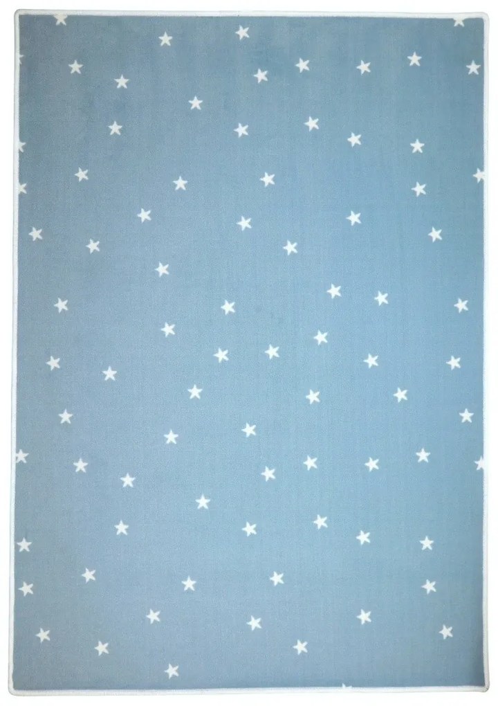 Vopi koberce Kusový detský koberec Hviezdičky modré - 60x110 cm