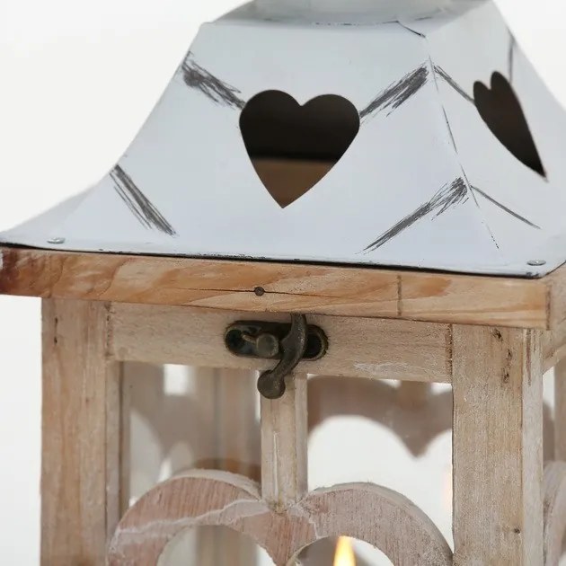 Boltze Drevený lampáš Heart 40 cm - menší
