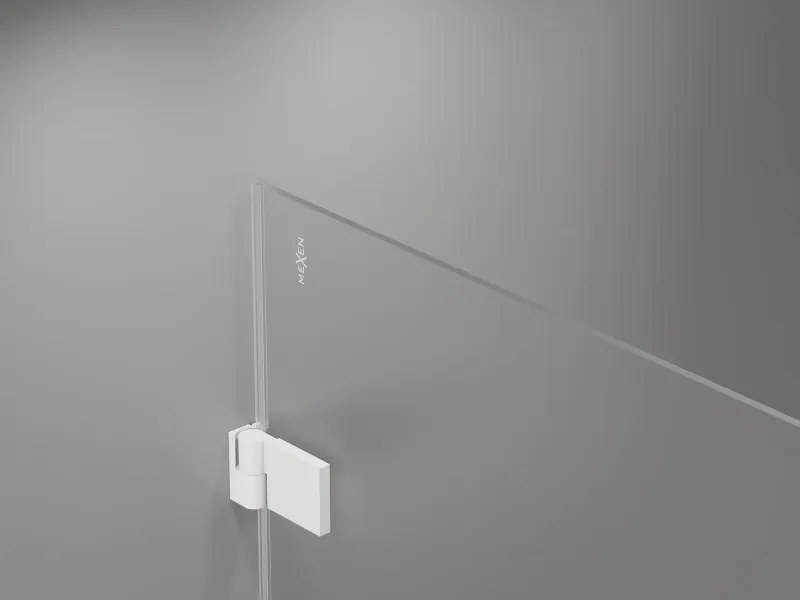 Mexen Lunar-B Duo, výklopný sprchový kút 85 x 75 cm, 8mm číre sklo, biely profil, 832-085L-075P-20-00
