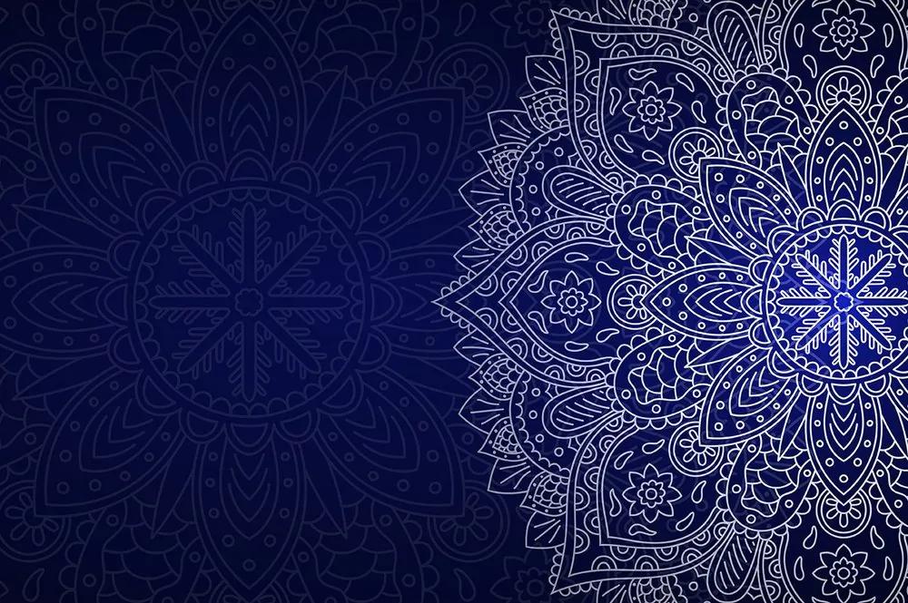 Samolepiaca tapeta tmavo-modrá Mandala
