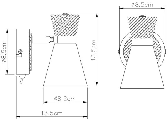 Globo 54807-1 - Nástenné bodové svietidlo AERON 1xE14/25W/230V