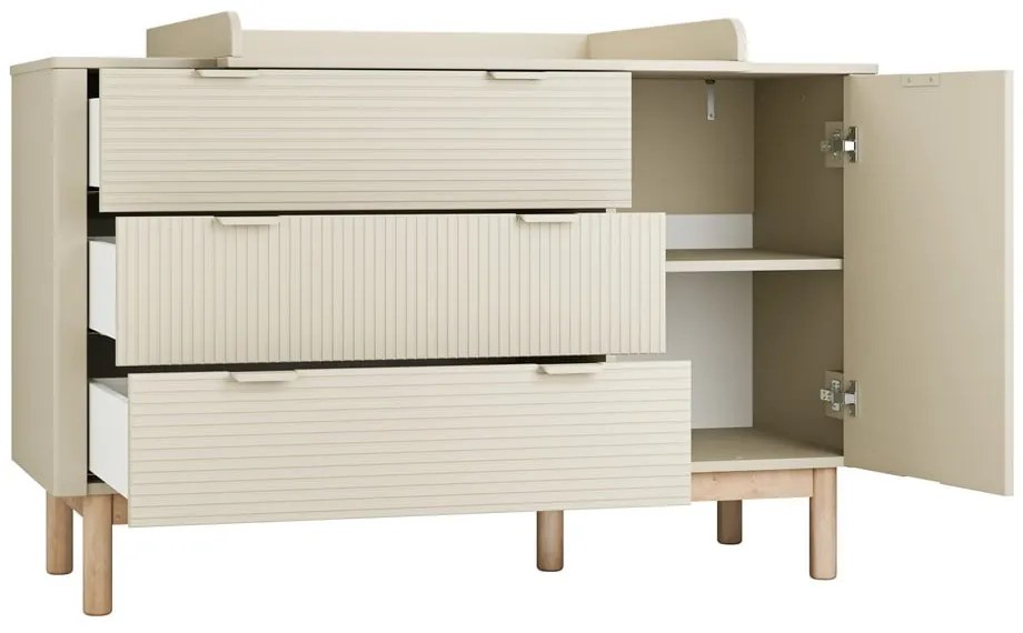 Béžová nízka detská komoda 144,5x52 cm Miloo – Pinio