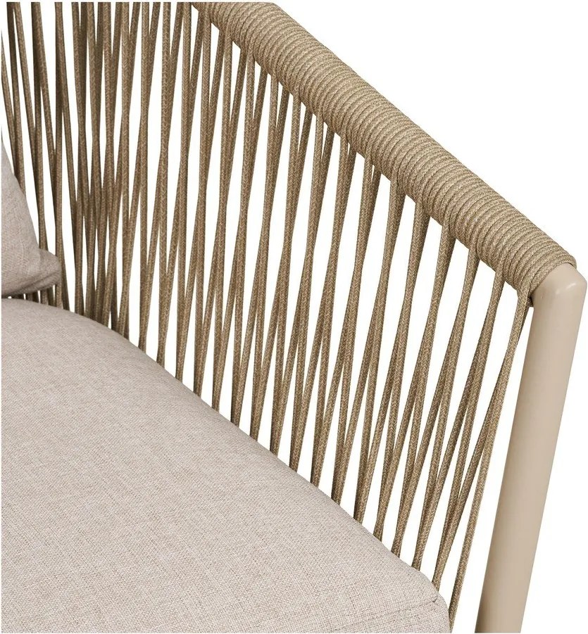 Béžová kovová/polstrovaná záhradná stolička Salerno – House Nordic